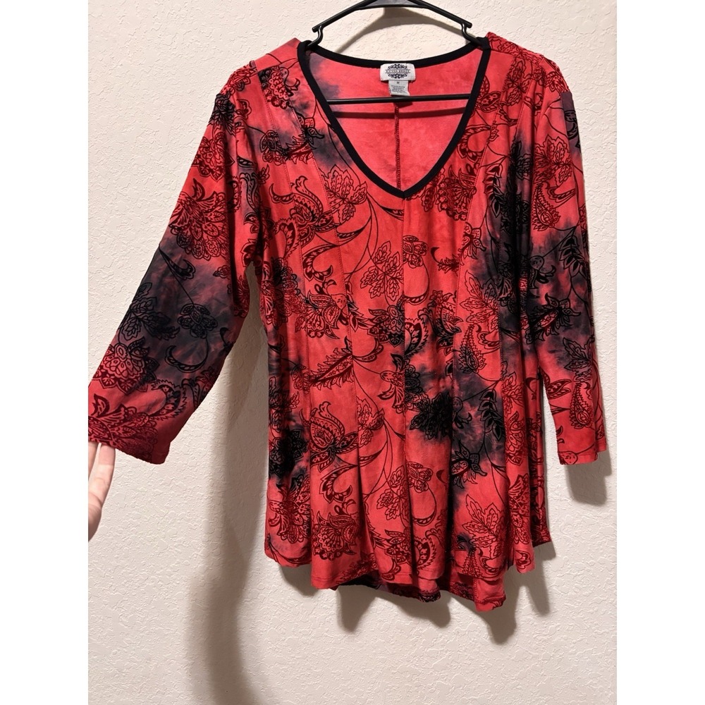 Sienna Grace Y2K Whimsigoth Red Tie-Dye Vampire Tunic Top Goth Grunge size M